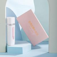 补水护肤仪女蒸脸喷雾机家用充电补水仪手持皮肤测试加湿器礼盒 v27白色礼盒款(喷雾+充电宝)