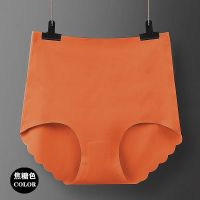 天然泰国乳胶档高腰女内裤无痕冰丝性感女三角裤速干收腹内裤批发 一条装 焦糖色 M [80-105斤]