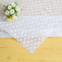 塑料PVC茶几垫餐桌布防水长方桌台布防烫防油免洗床头柜防尘布 010白粉 58*58CM(单花边)