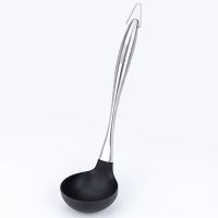 德国炊匠仕硅胶锅铲汤勺子不粘锅专用厨房炒菜铲子不锈钢手柄防烫 不锈钢硅胶汤勺 【收藏商品优先发货】