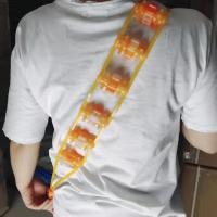 双色三株背部按摩拉背条手动背部按摩器背部经络拉背条手动拉背器 双色三株拉背器 黄色