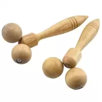 鸡翅木制滚轮按摩器 实木质瘦脸作用手动脸部背部腿部按摩器 白二轮