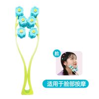 颈椎按摩器多功能家用肩颈头部腰部脖子揉捏小型手拿仪器持式腰椎 瘦脸V形按摩夹[蓝色]