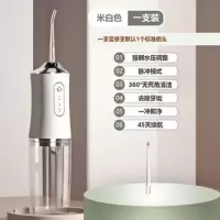 李佳琦推荐冲牙器小型正畸便携式电动迷你智能脉冲洗牙器家用神器 米白色 送原装喷头1个