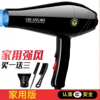 [蓝光护发]吹风机家用大功率发廊理发学生宿舍电吹风冷热吹风筒 家用版 睿智黑 买一送3