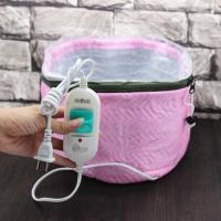 家用加热帽发膜蒸发帽蒸汽焗油帽女电热发帽染发头发护理护发帽子 特价款粉色三档加热帽）送浴帽