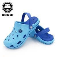 儿童洞洞鞋酷趣防滑凉鞋男女童中童大童亲子居家拖鞋凉拖 1203 电器蓝 28-29(内长18.4厘米)