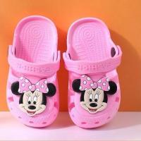 儿童拖鞋夏男女童防滑软底室内凉拖包头防撞婴幼儿小童宝宝洞洞鞋 米奇凉拖鞋-粉红 22码内长14厘米约1-1.5岁