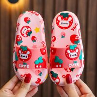 夏季儿童凉拖鞋卡通防滑软底男女童亲子浴室洗澡大中小童宝宝拖鞋 粉色草莓 24-25码(内长15CM1-2岁)