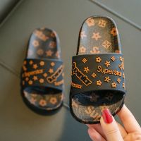 儿童拖鞋夏男女童亲子防水防滑浴室小中大童可爱宝宝软底时尚凉鞋 黑色[SUP] 24码内长约15CM[偏小一码]