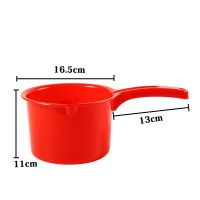 加厚塑料水瓢厨房长柄水勺家用宝宝洗澡洗头水勺加厚舀水勺 991红色
