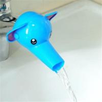 大象水龙头海豚水嘴小鸭子延伸辅助器卡通儿童洗手器导水槽延长器 蓝色大象(1个)