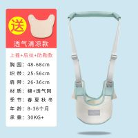 宝宝学步带防勒婴幼儿童学走路站立护腰型防摔神器两用婴儿牵引绳 冰星绿 透气款+送口水巾