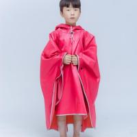 儿童斗篷时尚环保儿童雨衣带书包位加大加肥男女幼儿园小学生 玫红色 L