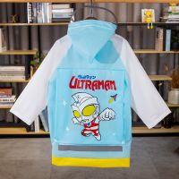 奥特曼联名儿童雨衣男童小童全身长款女童幼儿园带书包位宝宝防水 蓝色雨衣 M码
