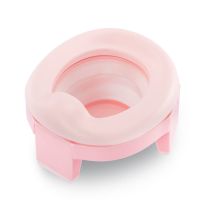 儿童折叠马桶携带便携式车载小孩尿壶尿盆男女宝宝旅行载尿坐便器 浅粉(送一卷垃圾袋)