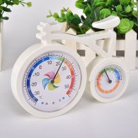 温湿度计家用室内温度计湿度计婴儿房高精度干湿温度计卡通单车 白色 圆形支架款