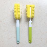 海绵奶瓶清洁刷水杯水壶清洗刷奶瓶刷婴儿洗奶瓶神器长柄海绵刷子 2个海绵刷