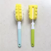 海绵奶瓶清洁刷水杯水壶清洗刷奶瓶刷婴儿洗奶瓶神器长柄海绵刷子 2个海绵刷