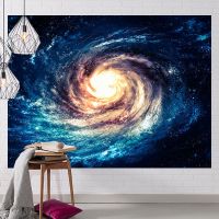 背景布ins挂布 墙布挂毯星空布置房间挂画布艺背景墙面装饰床头布 星空1号送6米灯+粘钩 涤纶薄款-(1.5米*1.3米