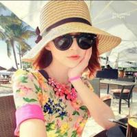 草帽女夏天日系小清新遮阳帽防晒防紫外线百搭太阳帽海边沙滩帽潮 黑色带草帽 默认尺码