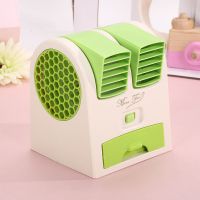 小风扇迷你电风扇空调制冷器小型usb学生宿舍床上可充电电扇便携 绿色送数据线香珠