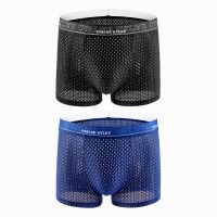 帕兰朵夏季冰丝男士内裤男平角裤头薄款透气男生四角裤衩男式短裤 2条PNDD5201 L