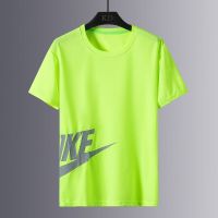 男士短裤套装男夏季短袖休闲家居服男夏天冰丝薄款睡衣外穿套装 S168荧光绿[上衣] M [建议90-115斤]