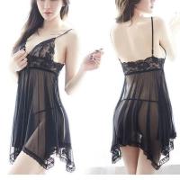 性感情趣内衣成人古代睡衣高开叉旗袍制服超骚全透明睡裙激情套装 219黑色(拉丁裙+送丁字裤) 小码(70-90斤)收藏送