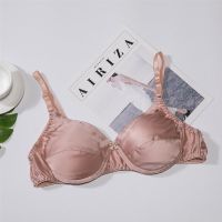 [特价文胸]丝艺兰双面真丝文胸透气大码无痕无钢圈薄款内衣 桂圆色 34码(75B)