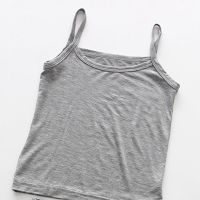 女童吊带背心夏儿童奥代尔薄款小孩衣服宝宝无袖内衣打底中大童装 吊带灰 100码建议身高90-80cm