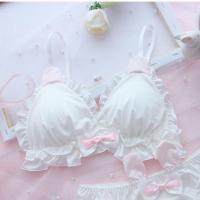 日系文胸套装萝莉可爱兔子胸罩无钢圈发育期学生初中高中内衣女 兔子白文胸单件 M(70ABC 75AB)