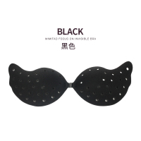 镂空硅胶隐形胸贴薄款婚纱聚拢乳贴透气大码上托新娘无肩带文胸 黑色 A