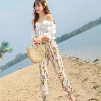 女防蚊裤棉绸裤子夏天大人沙滩裤薄灯笼裤人造棉花裤宽松夏季睡裤 白色 民族小姑娘 XXS 亲子童装,请咨询客服