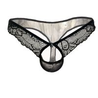 性感情趣内衣男士内裤开档情趣内裤女生免脱全透明男大码夫妻用品 男款:黑色 M码:瘦身材