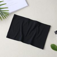 防走光抹胸冰丝少女一片无肩带裹胸防滑内衣打底内衣一字围内衣女 黑色 M 建议80-120斤