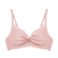 顶瓜瓜性感无痕内衣女小胸聚拢无钢圈文胸上托防下垂调整型胸罩女 虾红 32/70A