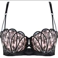 小胸专用内衣裤套装女聚拢性感迷人新款防下垂提胸胸罩乳罩文胸 黑色 单件 70/32AB通杯