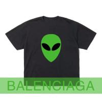 2021巴黎世傢高街风半袖外星人T恤 ins潮牌T恤男女宽松落肩短袖 黑色 M 60-80斤