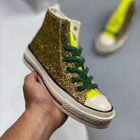 清仓1970s软蓝底硫化鞋 莆田货 情侣款 休闲鞋板鞋 亮片鞋 帆布鞋 亮片黄 35 偏大一码