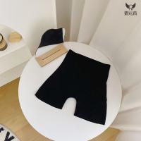 热元素5766薄荷5D悬浮裤收腹束腰提臀瑜伽裤高腰安全内裤打底裤女 黑色 M(80-100斤)
