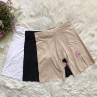 夏加大码特大冰丝无痕防卷边防走光安全裤保险裤女打底裤胖MM内裤 黑色1条 90-120斤【冰丝无痕安全裤