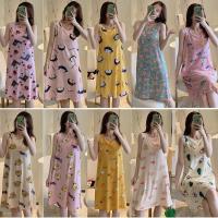 加大码睡裙女士夏季薄款短袖学生韩版可爱宽松睡衣加肥孕妇家居服 睡裙#冲量款[款式随机] M 建议[80-100斤]