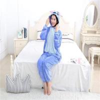 卡通皮卡丘连体睡衣女恐龙情侣男中学生可爱动物成人套装冬季加厚 蓝史迪奇 S#