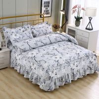 床裙床罩四件套夏季床上用品婚庆韩式加厚磨毛裙边床单被套三件套 似水流年-床裙款 1.8床裙四件套[被套150*210