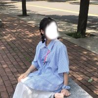 夏季套装女学生韩版宽松蓝色格子短袖衬衫+高腰长款半身裙两件套 裙子[单件] S 关注店铺留言客服备注优先发