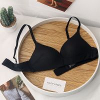 内衣女无钢圈聚拢调整型超薄款文胸大学生高中少女性感日系小胸罩 奶油黑色单件 32/70AB通杯