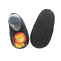 夏宝宝学步地板袜网眼薄款袜套儿童早教袜婴儿学步鞋防滑室内鞋套 1双装 黑色狮子 M--底长13(脚长12-13cm)