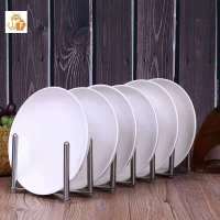 3只10只八角如意菜盘 景德镇家用陶瓷水果盘菜碟方形盘子餐具组合 纯白 7英寸圆盘3个