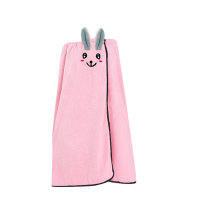[拍下送发带]加厚抹胸浴裙可穿浴巾女款可穿浴巾游泳汗蒸巾吸水 萌萌兔单条浴裙深粉 单条浴裙(送发带)